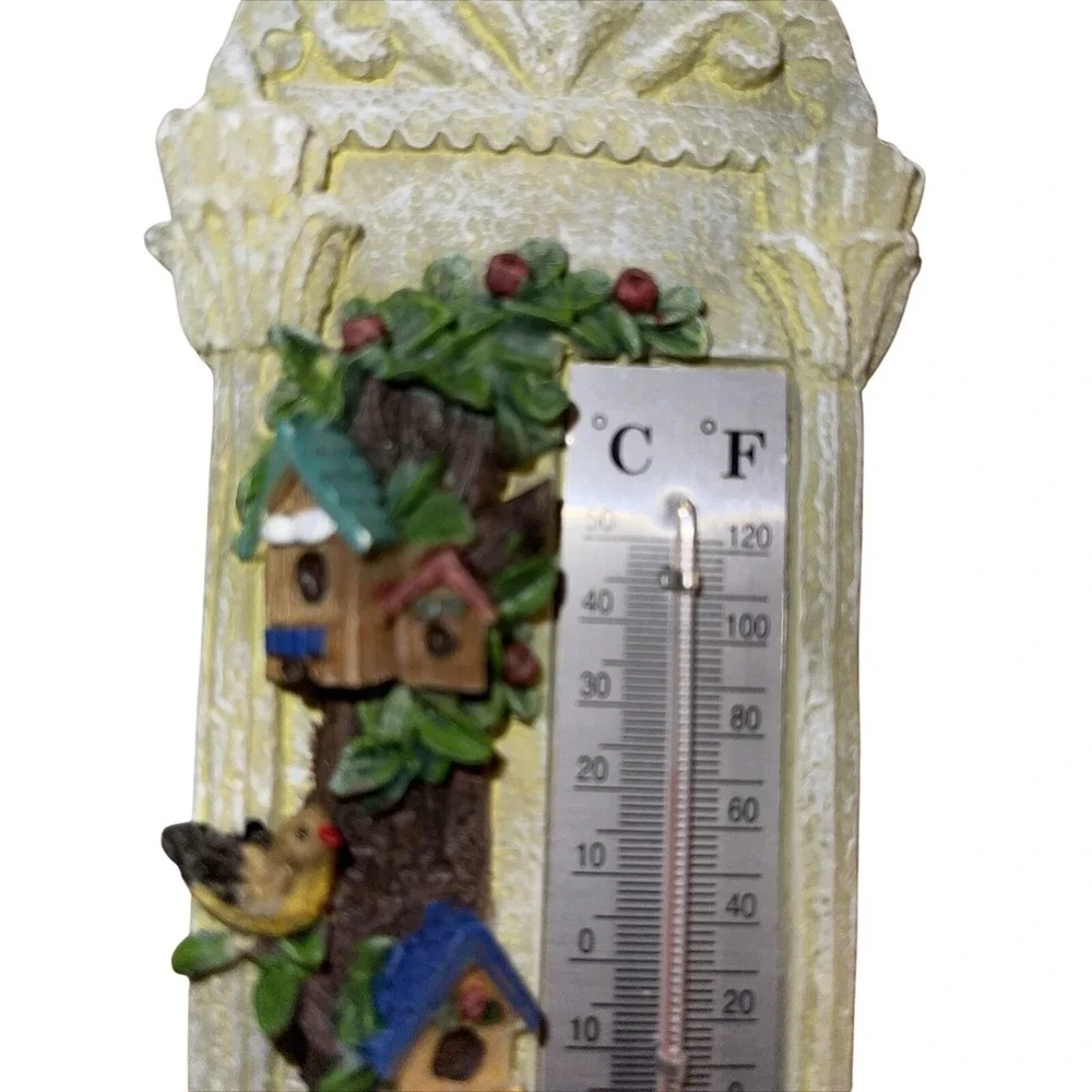 Vintage Thermometer, Birds Houses, Birds Floral Indoor Thermometer. - Picture 6 of 12